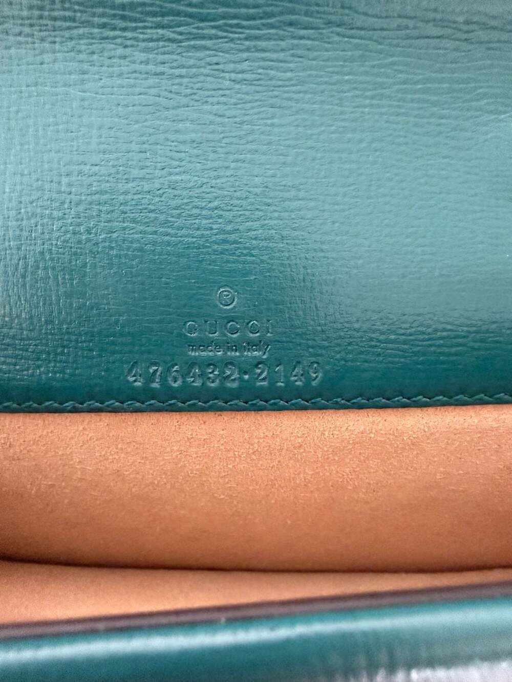 Gucci Dionysus Super Mini Blue and Green Leather Chain Shoulder Bag - Picture 3 of 5